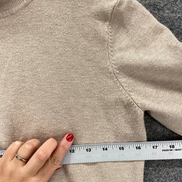 Joseph A. Sweater Pullover Women S Small Beige Turtleneck Knit Rayon Long Sleeve - Picture 4 of 7